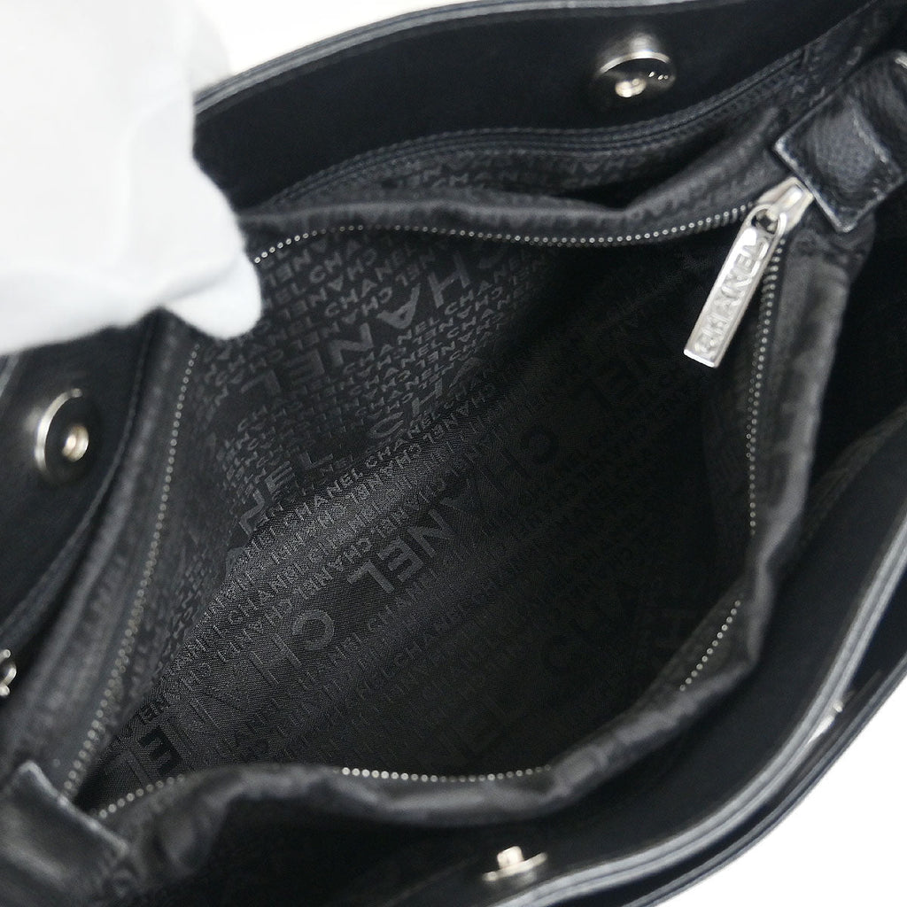 Chanel 2005-2006 Black Calfskin Mademoiselle Lock Cerf Executive Tote Bag