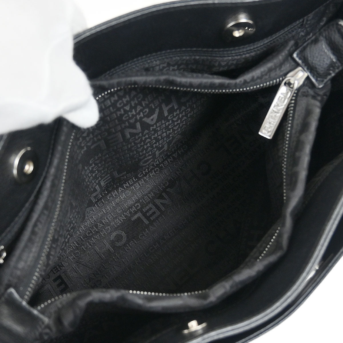 Chanel 2005-2006 Black Calfskin Mademoiselle Lock Cerf Executive Tote Bag