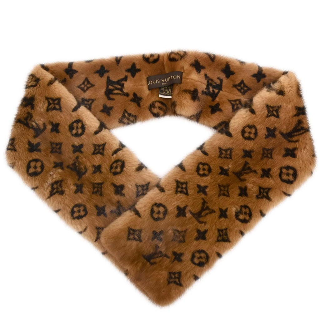 Louis Vuitton * Monogram Mink Echarpe Fur Stole Shawl M72245