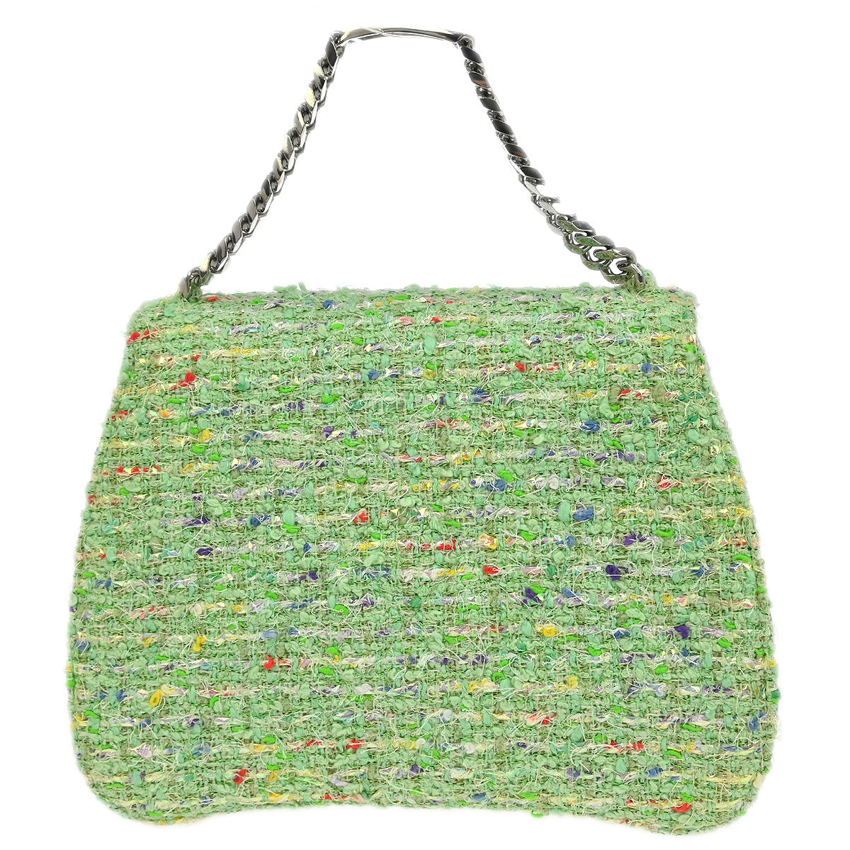 Chanel 1996-1997 Green Tweed Chain Handbag
