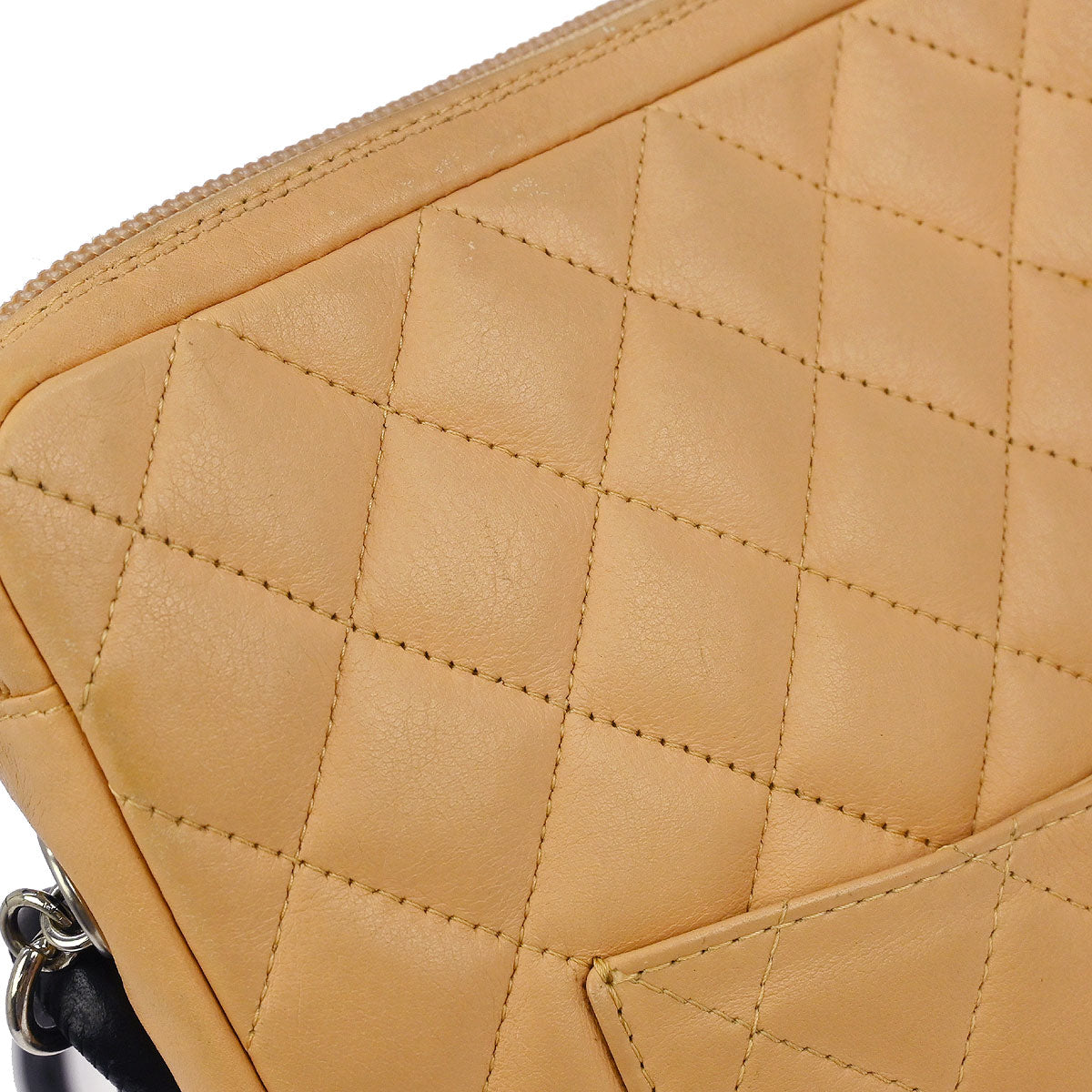 Chanel Beige Black Calfskin Cambon Ligne Crossbody Bag