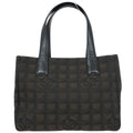 Chanel 2005-2006 Brown Black Jacquard Nylon Travel Line Tote Bag