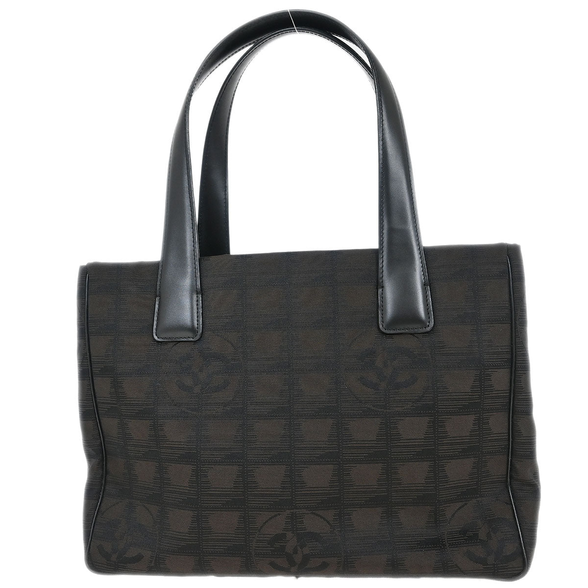 Chanel 2005-2006 Brown Black Jacquard Nylon Travel Line Tote Bag