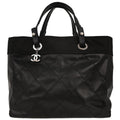 Chanel Black Leather Paris-Biarritz GM Tote Handbag
