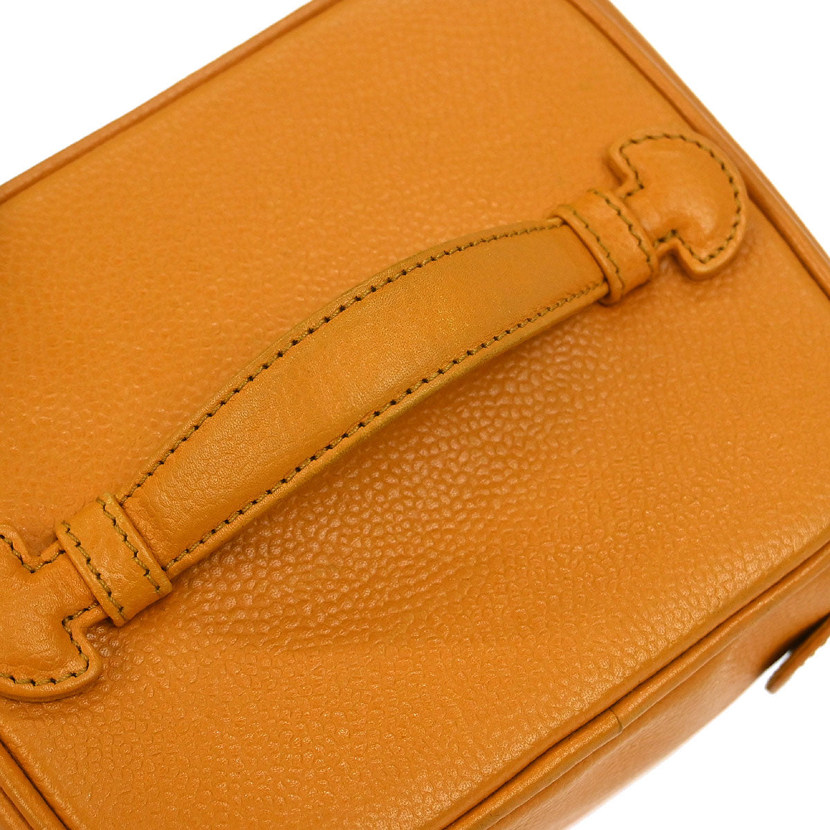 Chanel 1997-1999 Orange Caviar Timeless Vanity Handbag