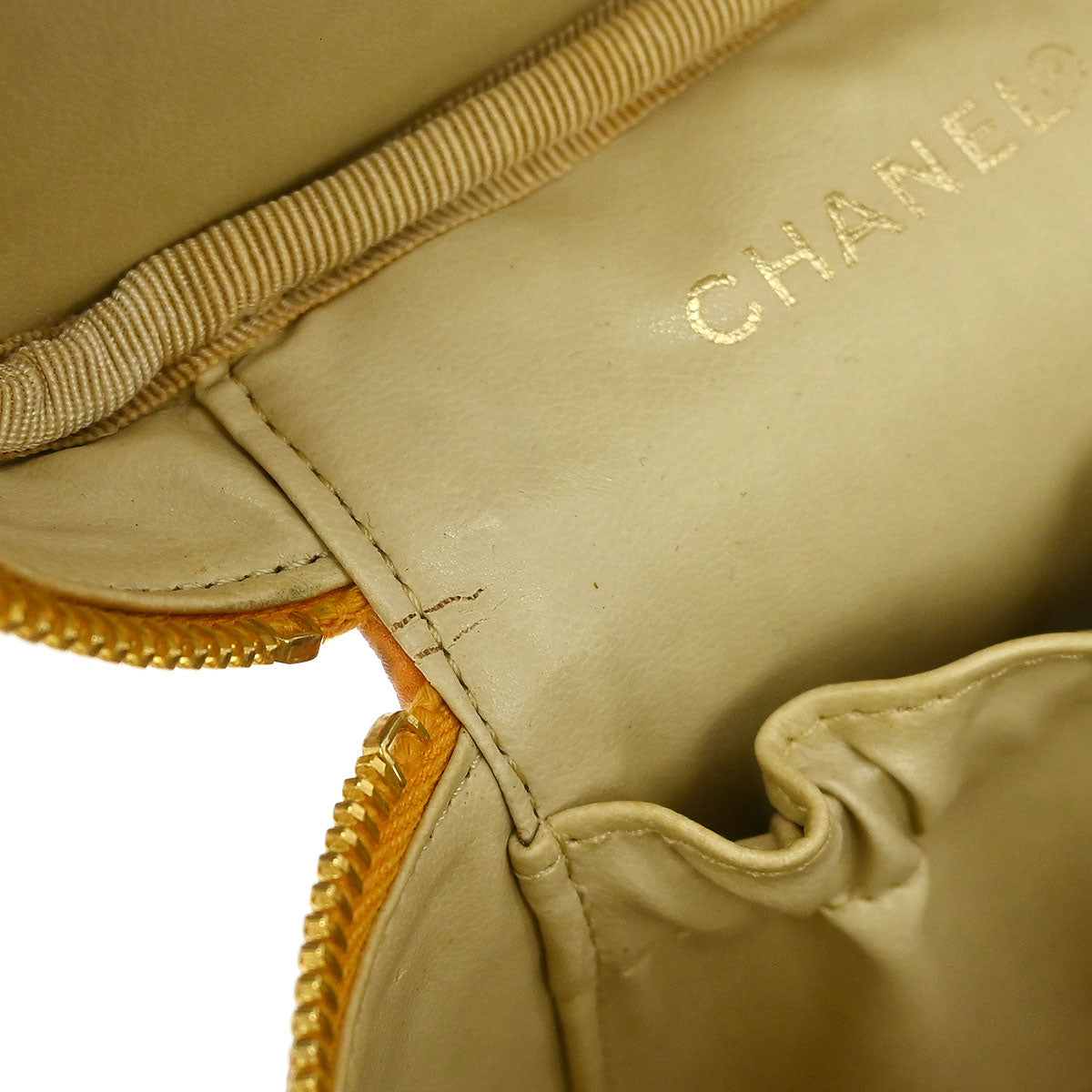 Chanel 1997-1999 Orange Caviar Timeless Vanity Handbag