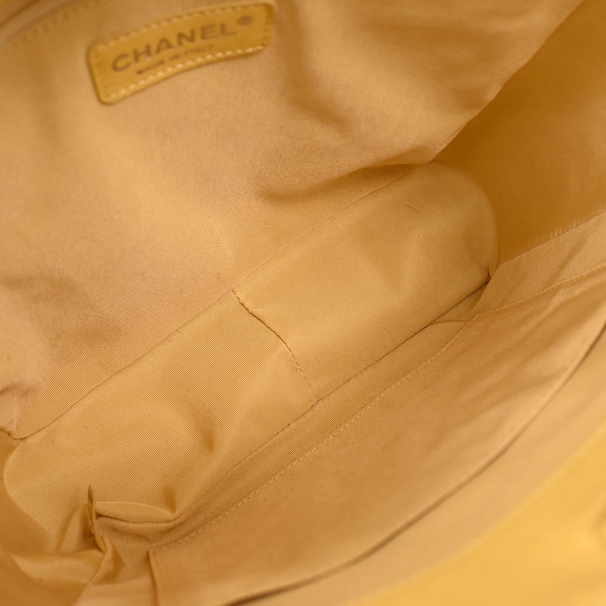 Chanel 2009-2010 Yellow Caviar Petite Shopping Tote PST Chain Handbag