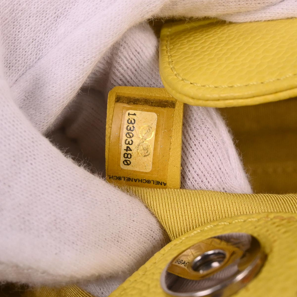 Chanel 2009-2010 Yellow Caviar Petite Shopping Tote PST Chain Handbag