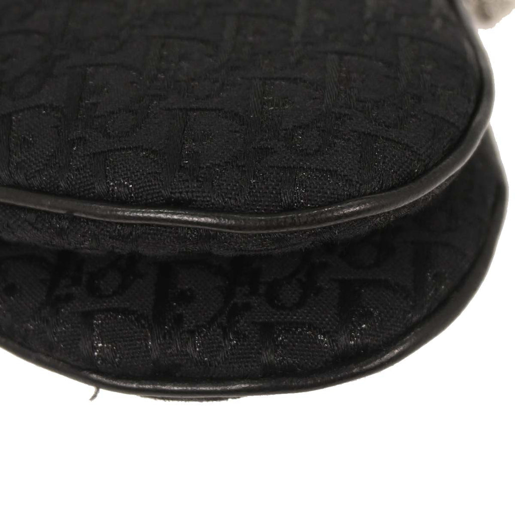 Christian Dior Black Canvas Trotter Saddle Handbag