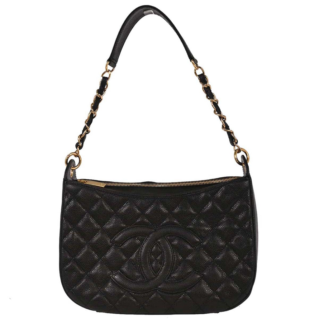 Chanel 2004-2005 Black Caviar Hobo Bag