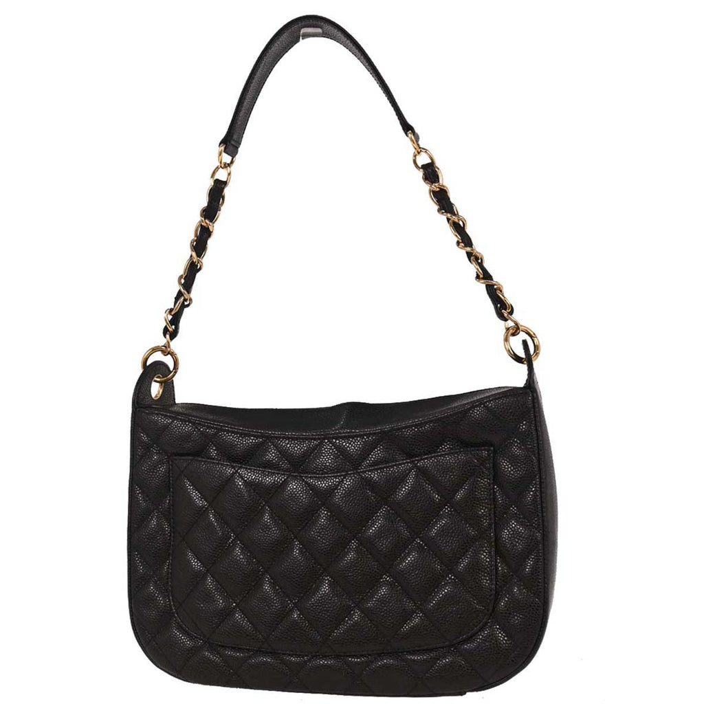 Chanel 2004-2005 Black Caviar Hobo Bag