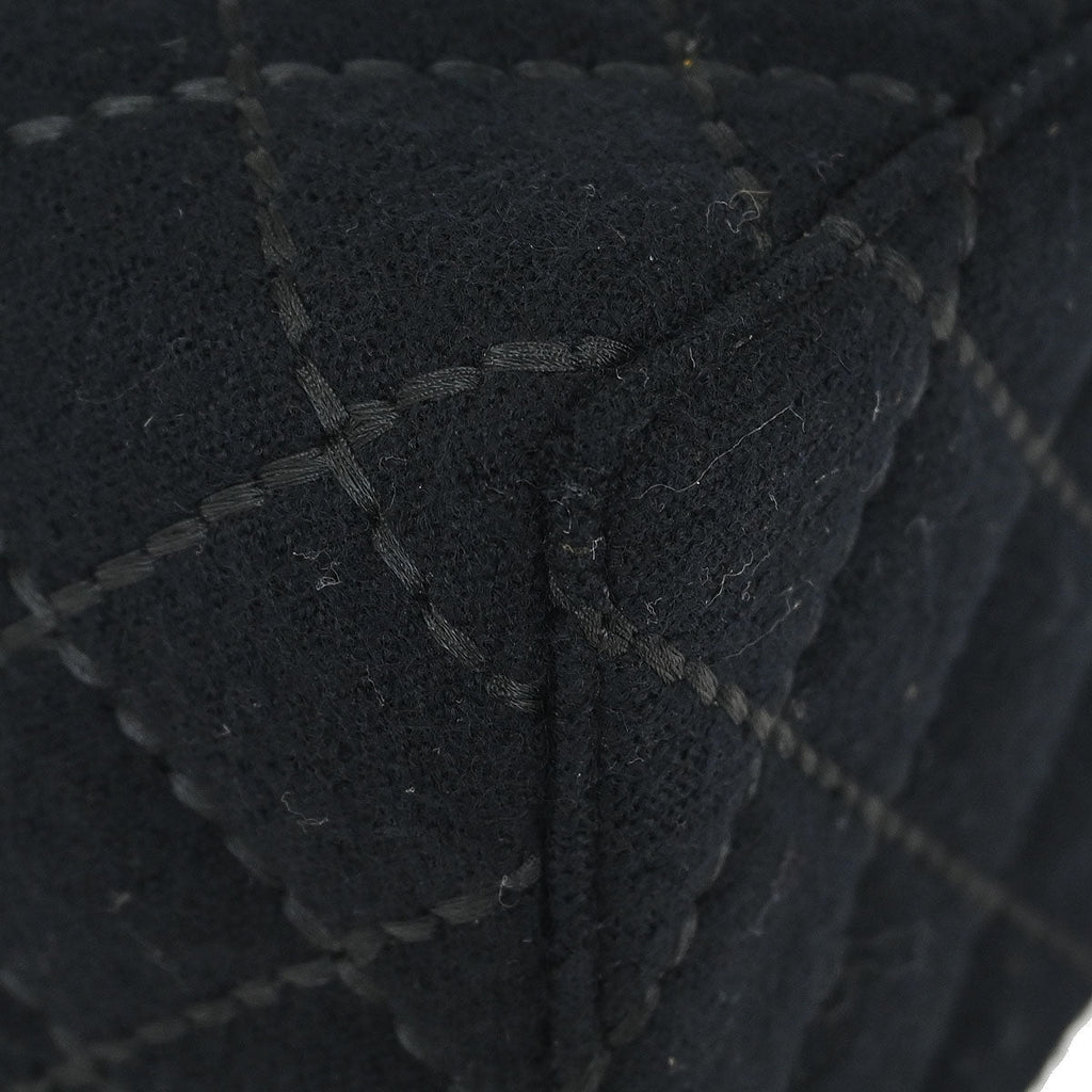 Chanel Black Wool Wild Stitch Vanity Handbag