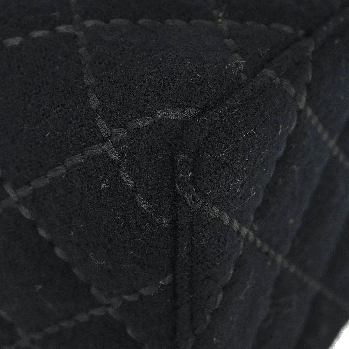 Chanel Black Wool Wild Stitch Vanity Handbag