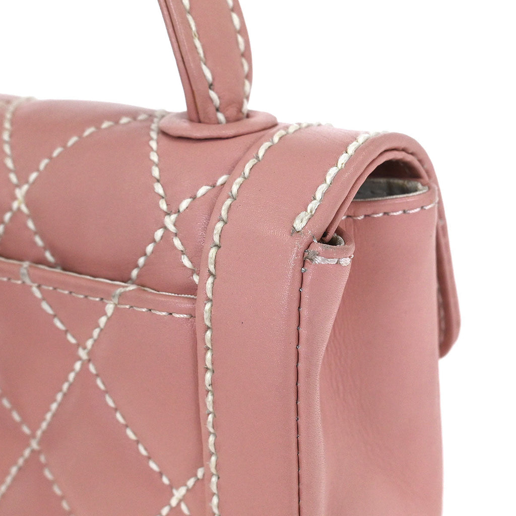 Chanel Pink Calfskin Top Handle Handbag