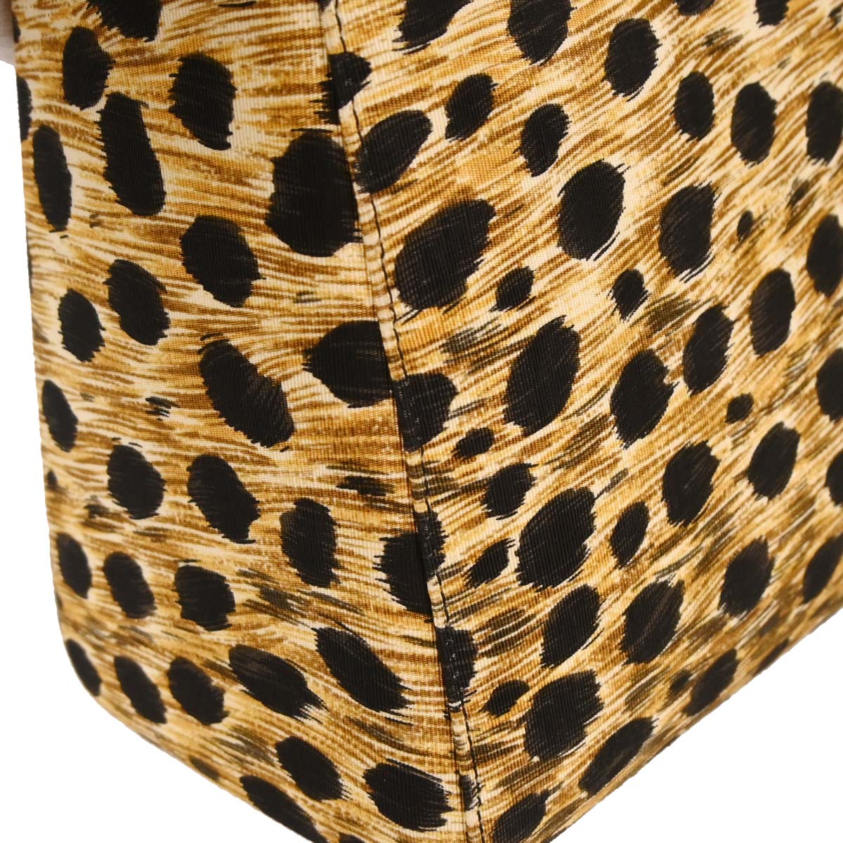Christian Dior Yellow Canvas Cheetah Lady Dior 2way Shoulder Handbag