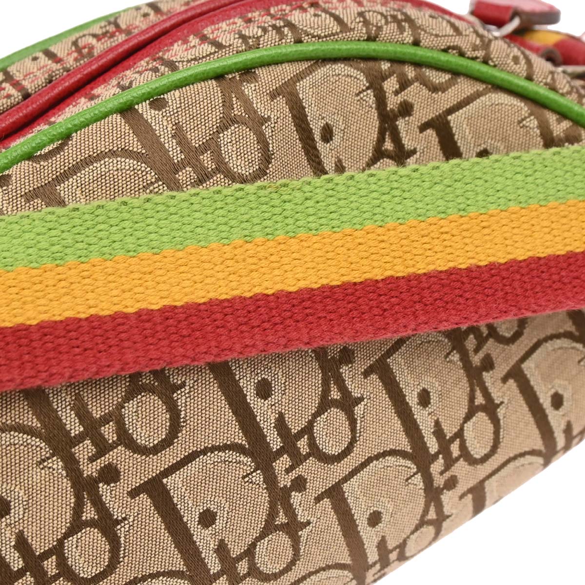 Christian Dior Rasta-Color Trotter Saddle Shoulder Bag