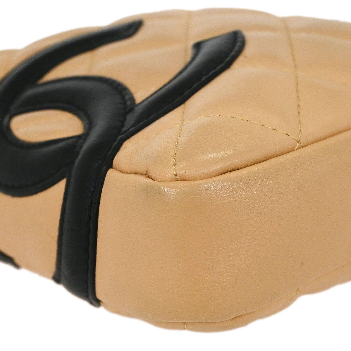 Chanel Beige Black Calfskin Cambon Ligne Crossbody Bag