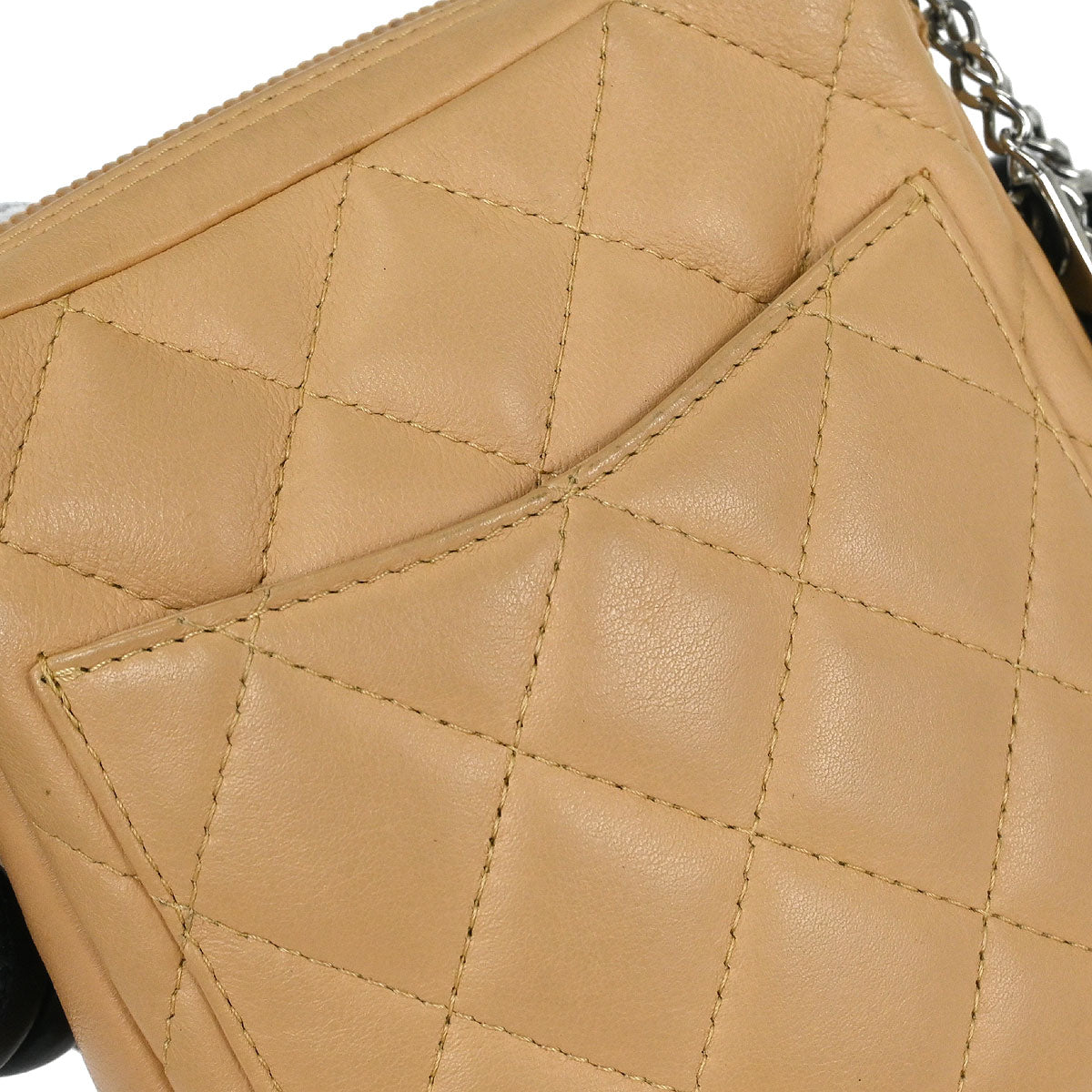 Chanel Beige Black Calfskin Cambon Ligne Crossbody Bag