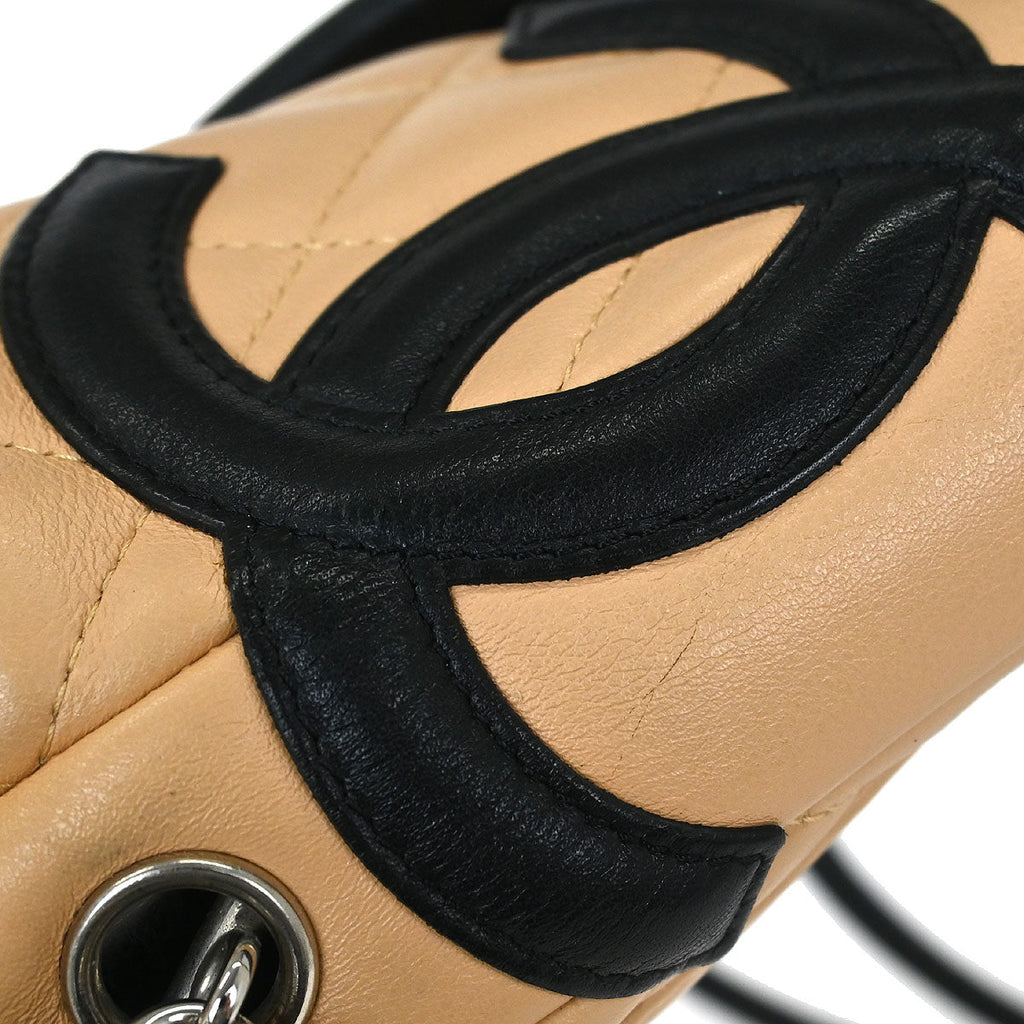 Chanel Beige Black Calfskin Cambon Ligne Crossbody Bag