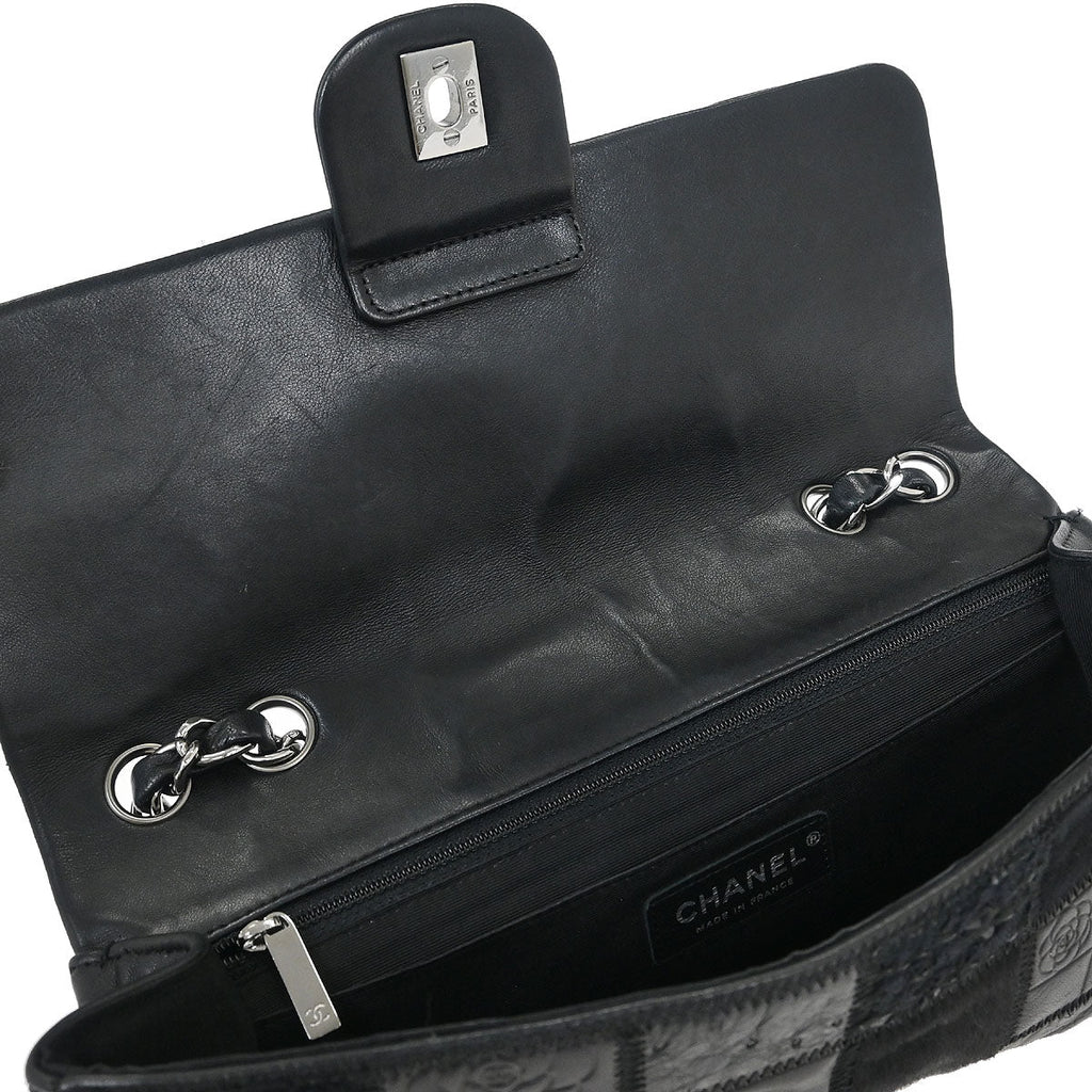 Chanel * Black Icon Patchwork Single Flap Shoulder Bag