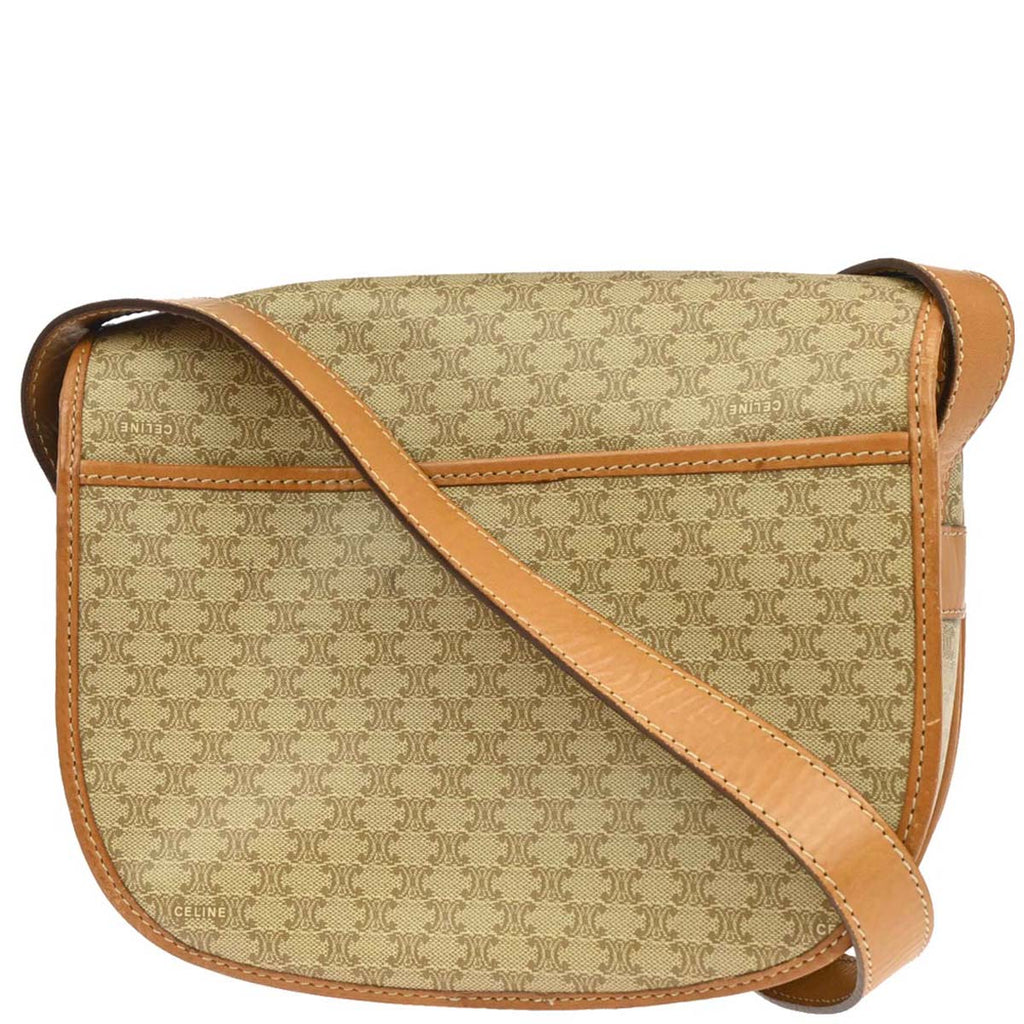 Celine Beige PVC Macadam Shoulder Bag