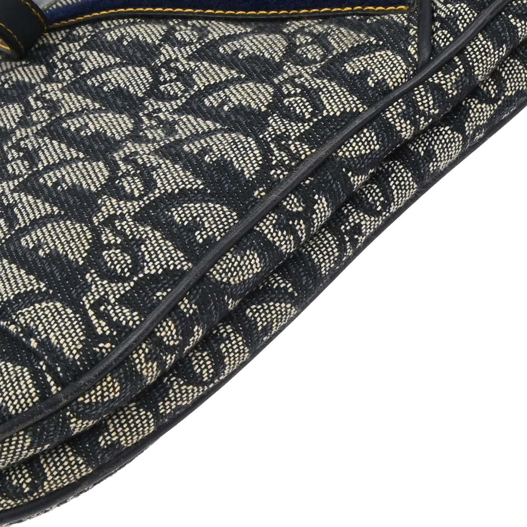 Christian Dior Navy Trotter Double Saddle Handbag