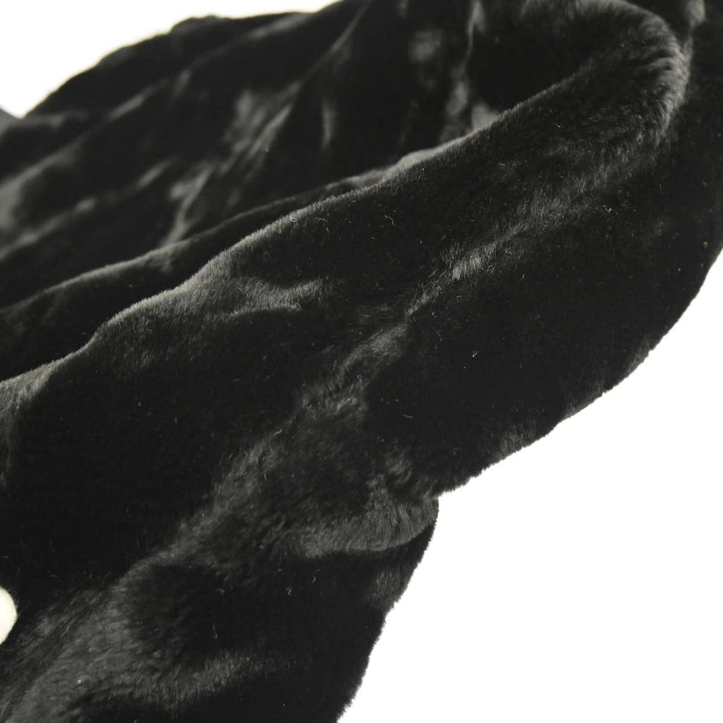 Fendi * Black Fur Nylon Zucca Tote Handbag