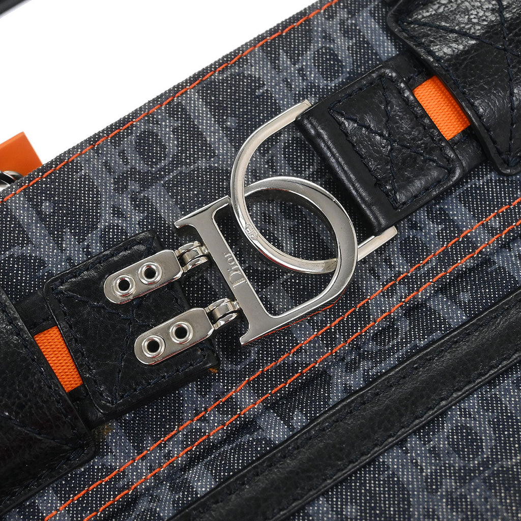 Christian Dior Navy Trotter Flight Handbag