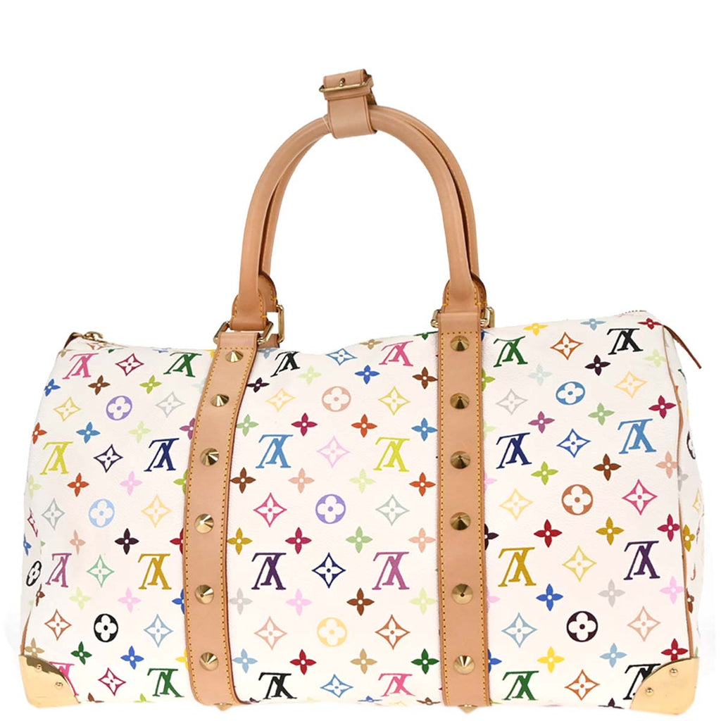 Louis Vuitton 2004 White Monogram Multicolor Keepall 45 Handbag M92641
