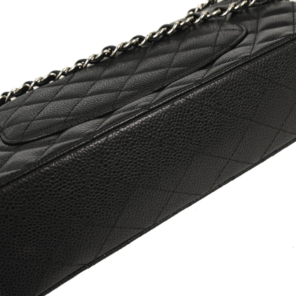 Chanel 2012 Black Caviar Medium Classic Double Flap Shoulder Bag