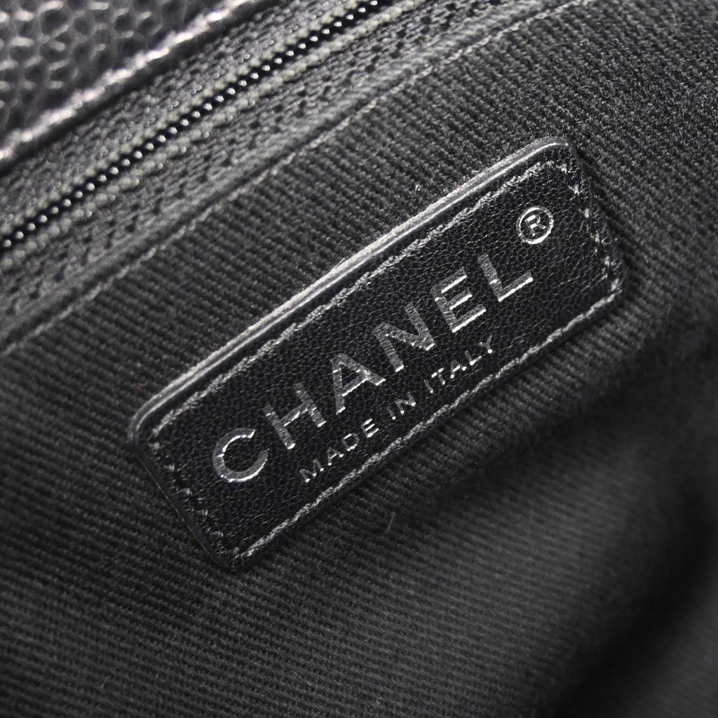 Chanel 2013-2014 Black Caviar Timeless CC Chain Tote Bag