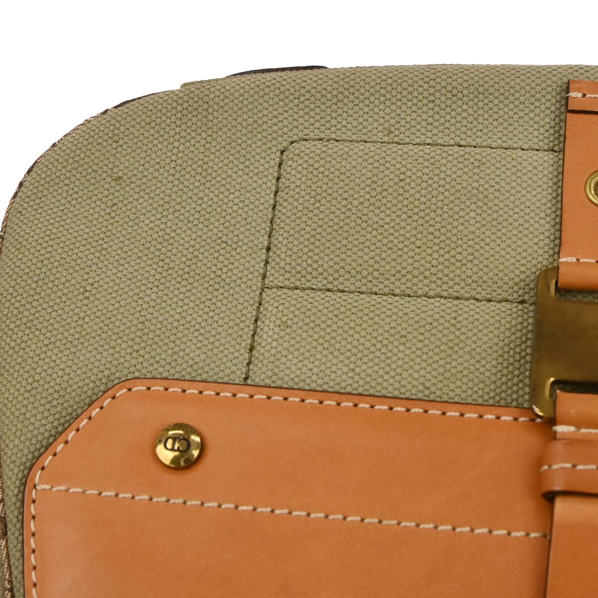 Christian Dior Green Beige Street Chic Columbus Shoulder Bag