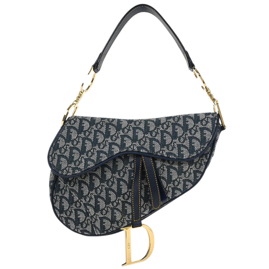 Christian Dior Navy Trotter Saddle Handbag