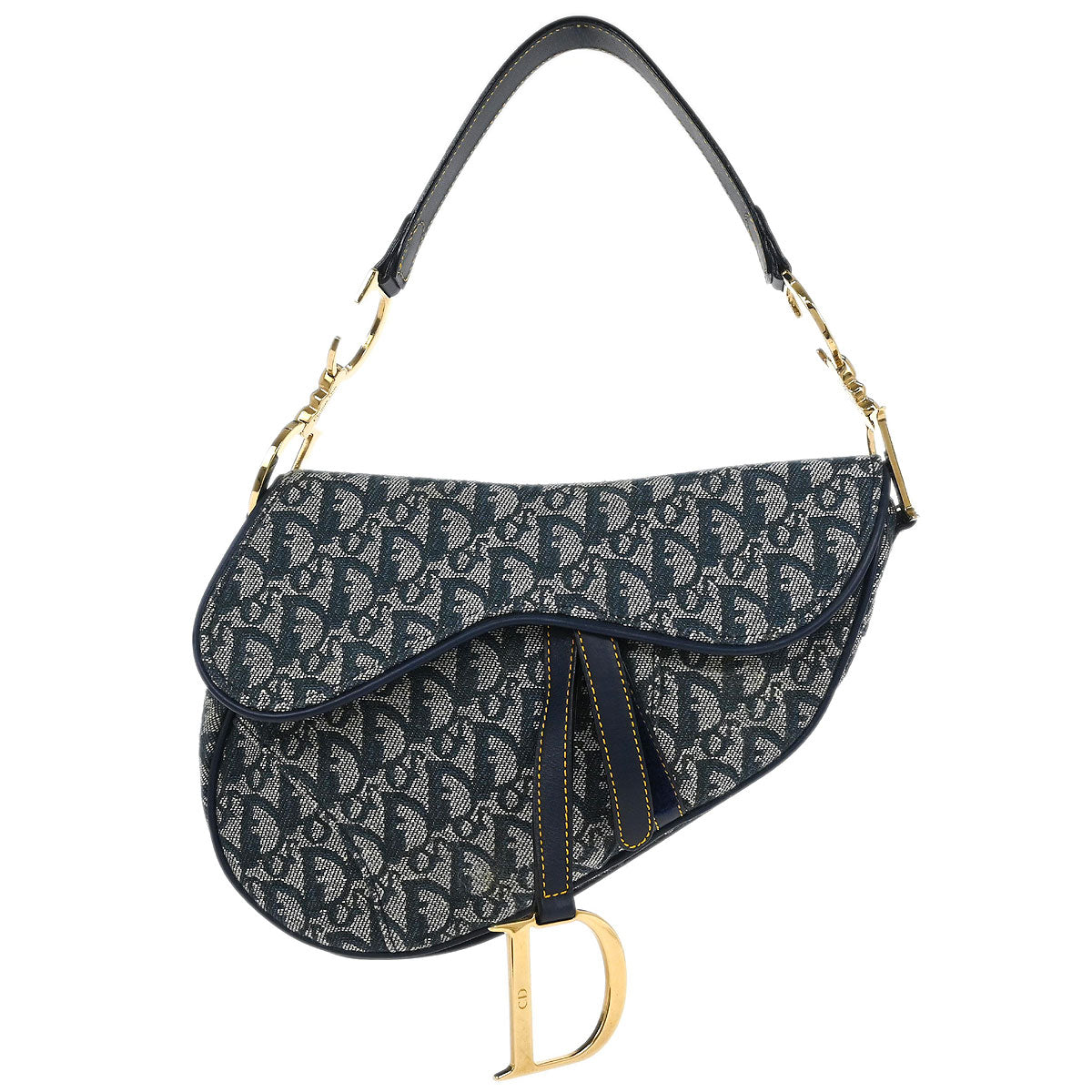 Christian Dior Navy Trotter Saddle Handbag