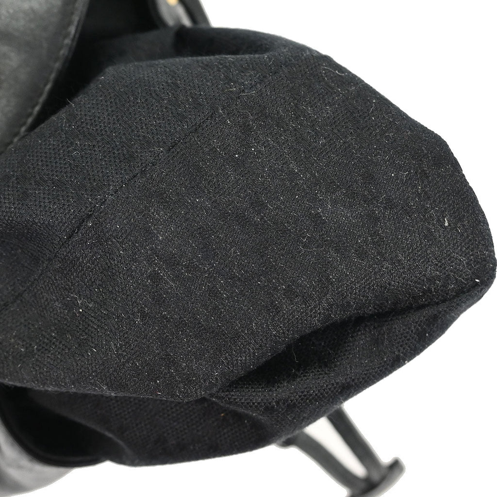 Gucci Black Leather Bamboo Backpack