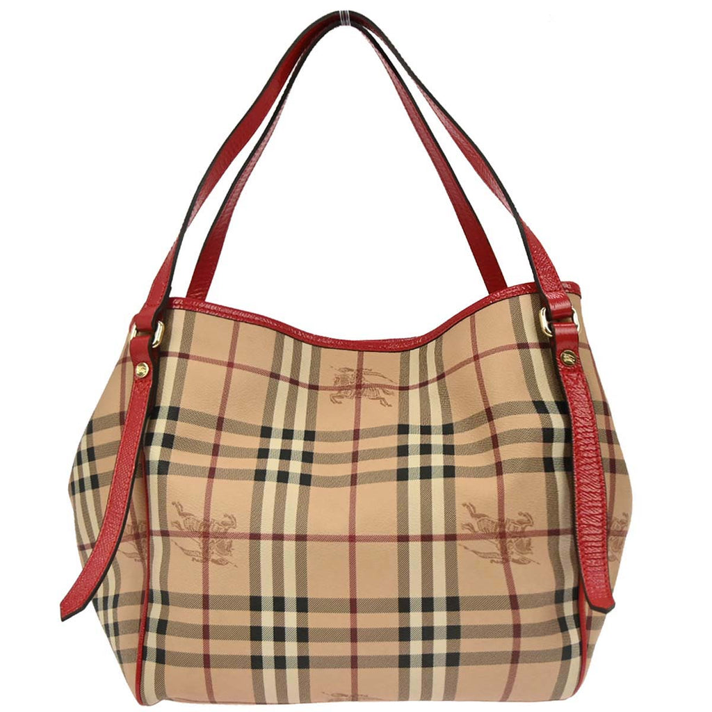 Burberry Beige Red House Check Tote Bag
