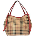 Burberry Beige Red House Check Tote Bag
