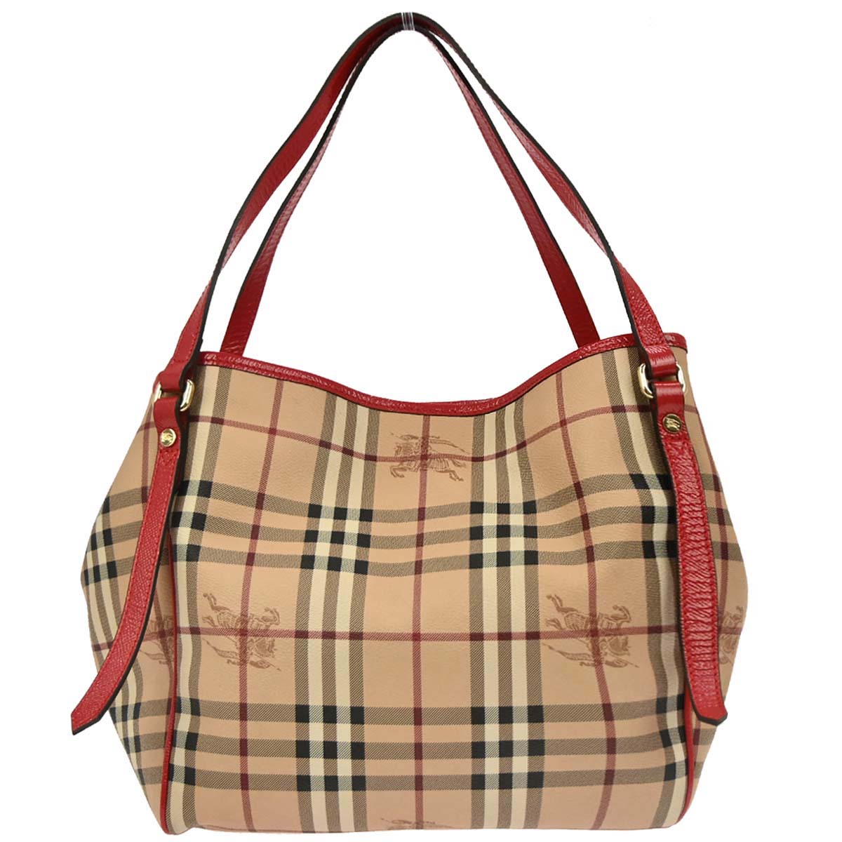 Burberry Beige Red House Check Tote Bag