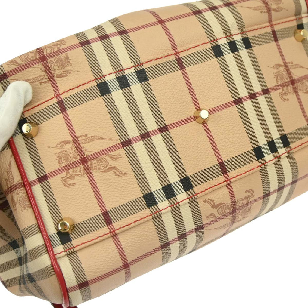 Burberry Beige Red House Check Tote Bag