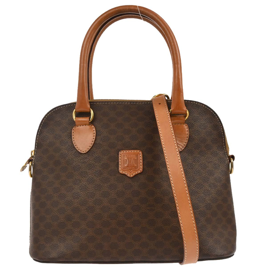 Celine Brown Macadam 2way Shoulder Handbag