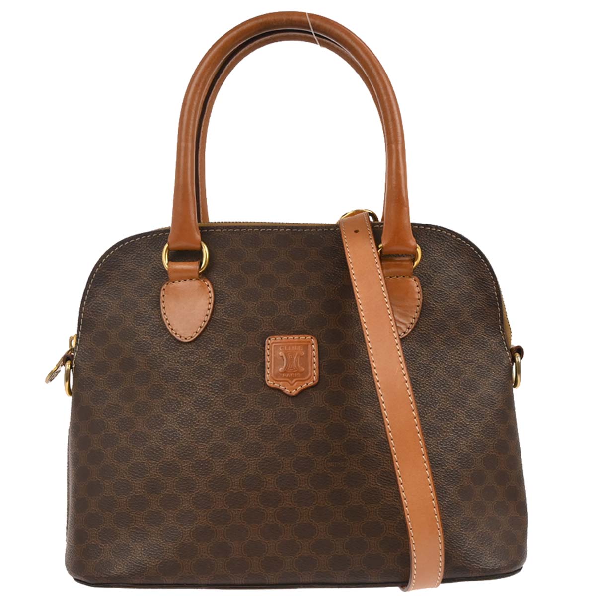 Celine Brown Macadam 2way Shoulder Handbag