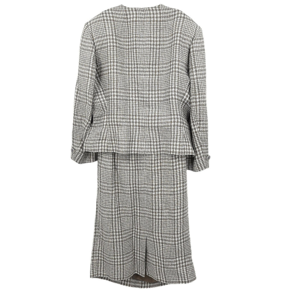 Celine Setup Suit Jacket Skirt Brown #44