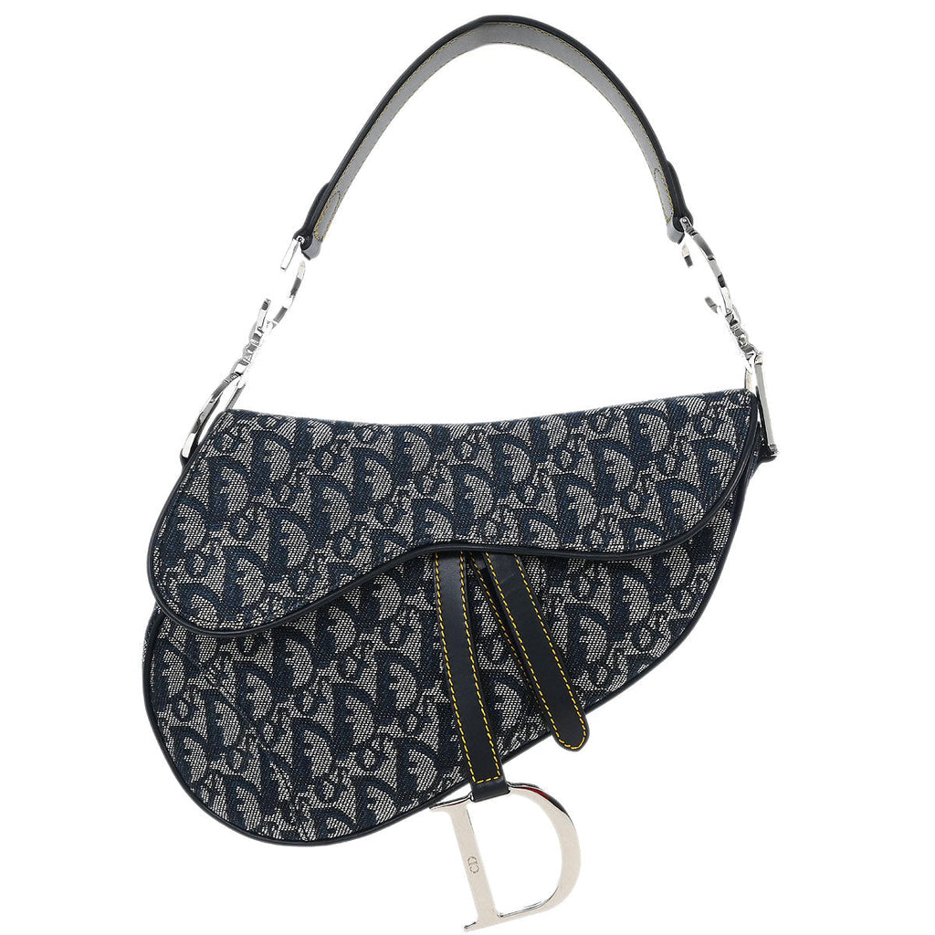 Christian Dior Navy Trotter Saddle Handbag