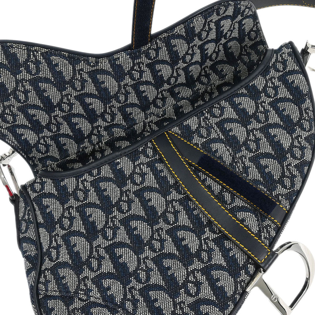 Christian Dior Navy Trotter Saddle Handbag