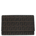 Fendi Brown Zucchino Trifold Wallet