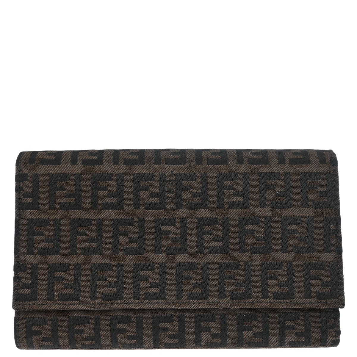 Fendi Brown Zucchino Trifold Wallet