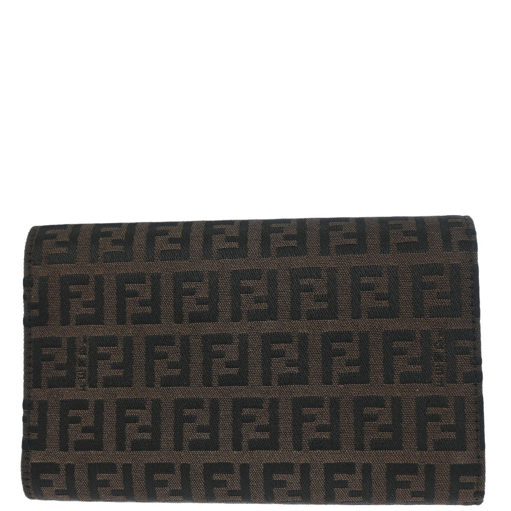 Fendi Brown Zucchino Trifold Wallet