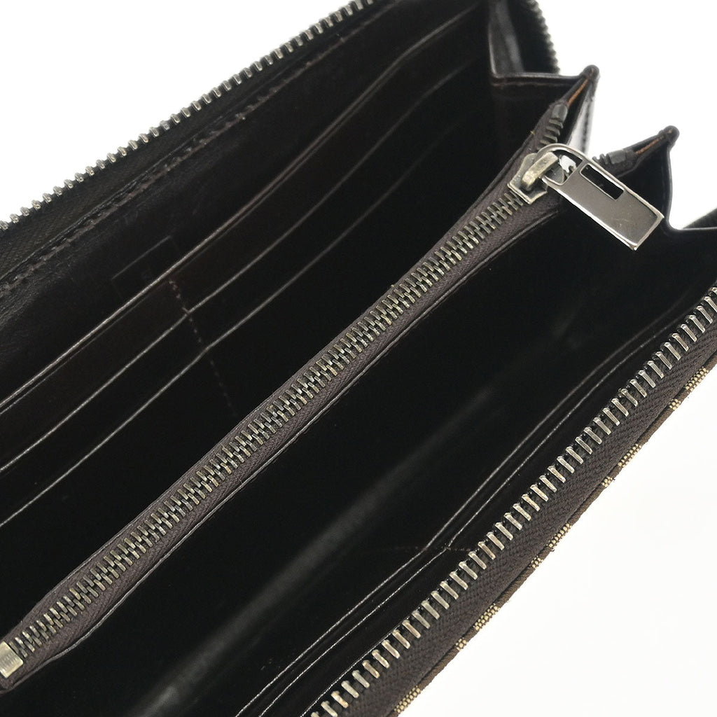 Fendi Beige Zucchino Zip Around Wallet