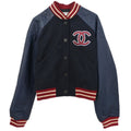 Chanel 2004 Sport Line Spring Letterman Bomber Jacket Navy #36