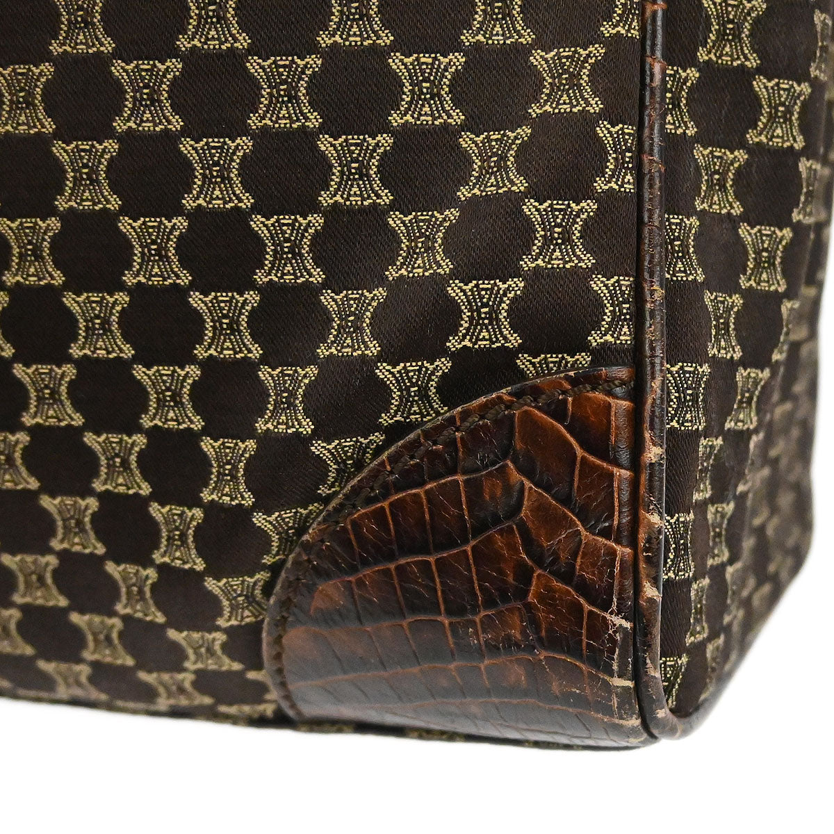 Celine * Brown Macadam Tote Handbag